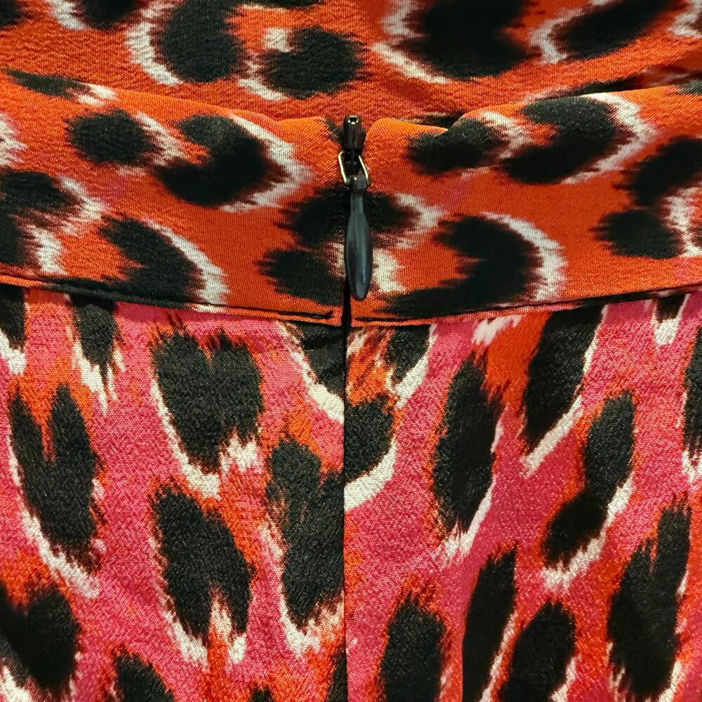 Zadig & Voltaire Skirt 100% Silk Pink Leopard Print Size 42 10 Large NWT - Picture 8 of 11